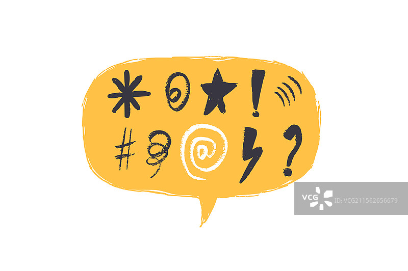 带有抽象脏话的对话气泡图片素材