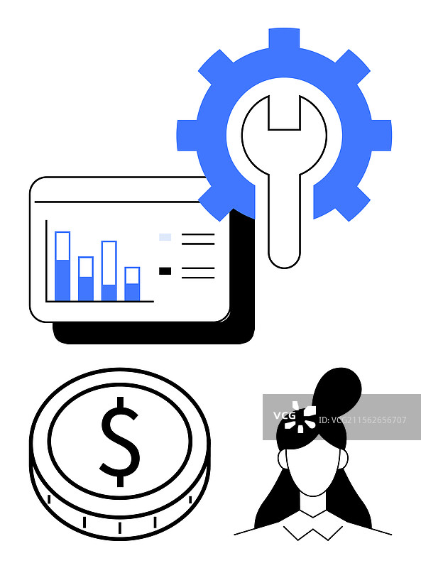 商业分析仪表板财务增长图片素材