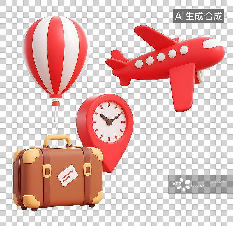 【AI数字艺术】3D旅行时间向量banner设计图片素材