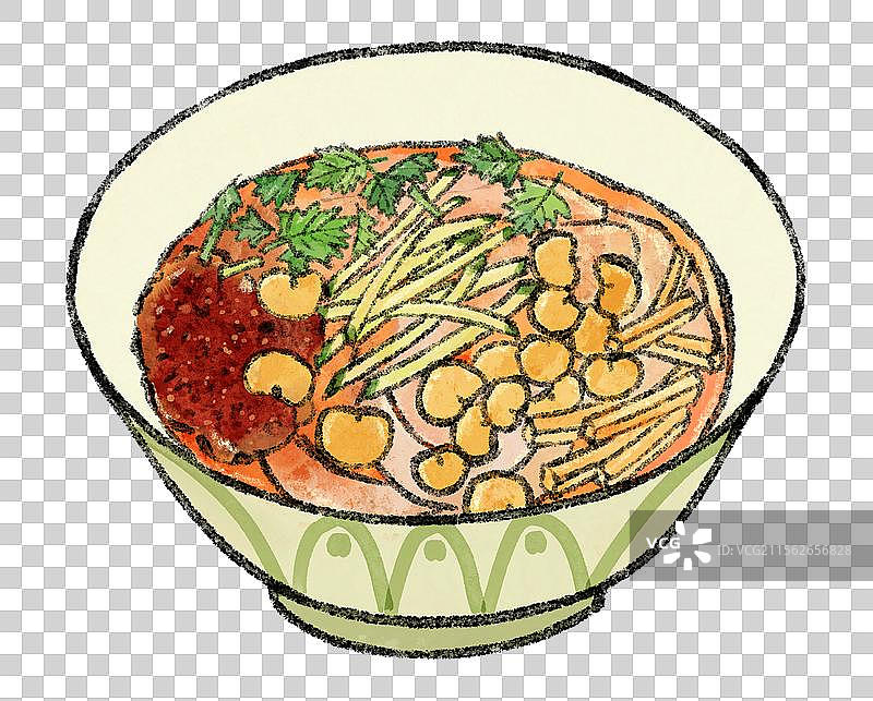 山西大同美食国风插画-浑源凉粉图片素材