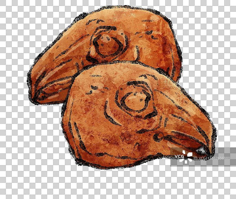 山西大同美食国风插画-兔头图片素材