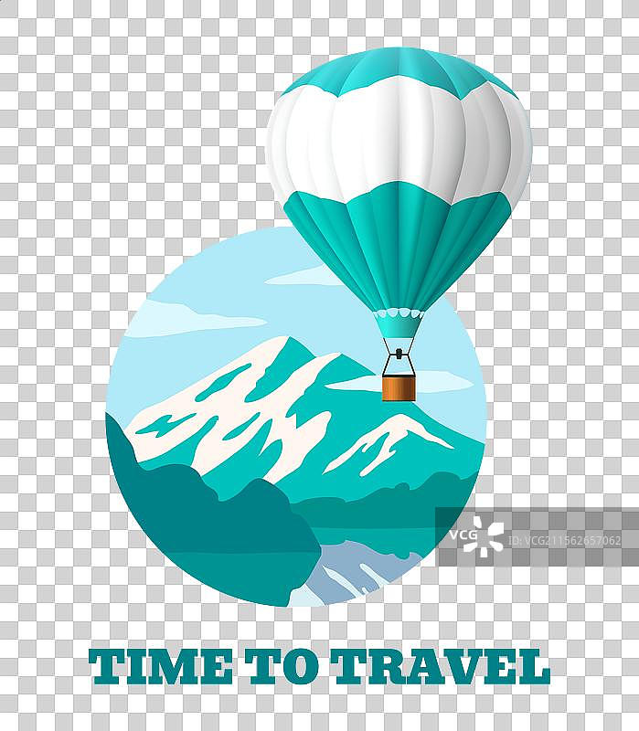 热气球旅行的自然风光图片素材