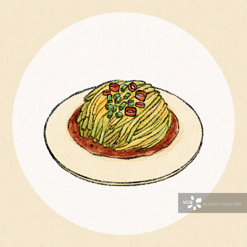 山西大同美食国风插画-黄花菜图片素材