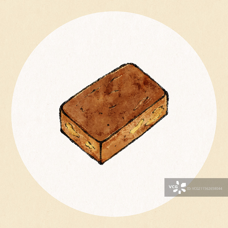 山西大同美食国风插画-红糖锅盔图片素材