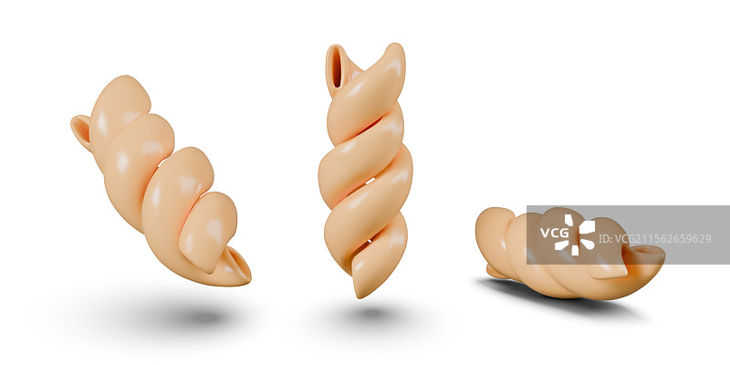 3D 螺旋面流行意大利面类型套装图片素材