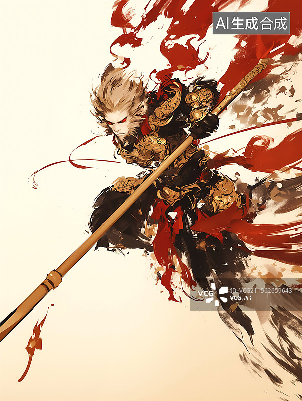 【AI数字艺术】中国风西游记形象孙悟空图片素材