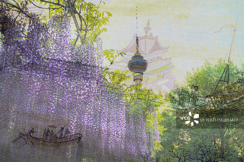 相机里的“油画”中塔图片素材