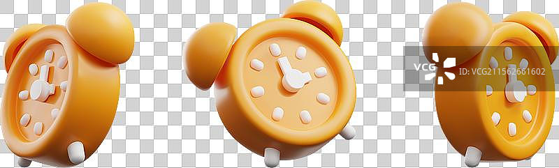 3D橙色闹钟设置渲染手表图片素材