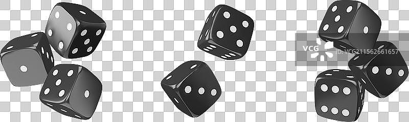 用于游戏的黑白三维骰子图片素材