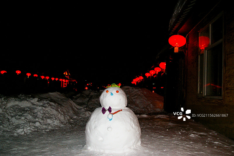雪乡夜景图片素材