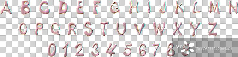 3D光泽粉色英文字母大写字母图片素材