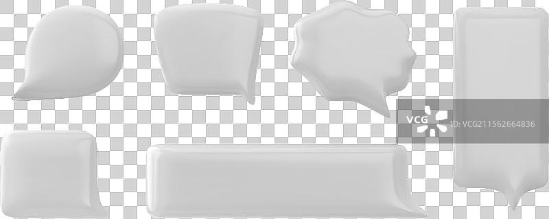 一组用于在线的3D空白对话气泡图片素材