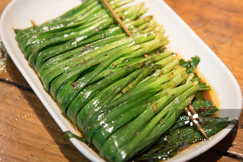 中华美食烤韭菜烧烤食物图片素材