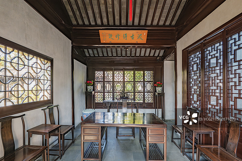 苏州园林留园书房-汲古得修绠图片素材