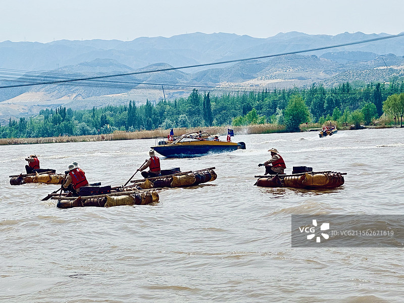 宁夏中卫羊皮筏子图片素材