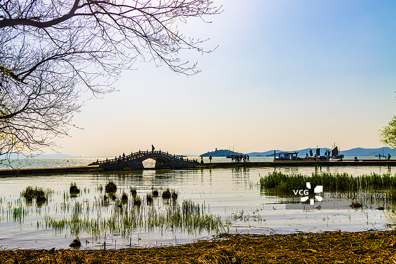 太湖鼋头渚万浪桥风光图片素材