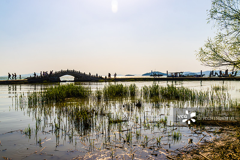 太湖鼋头渚万浪桥风光图片素材