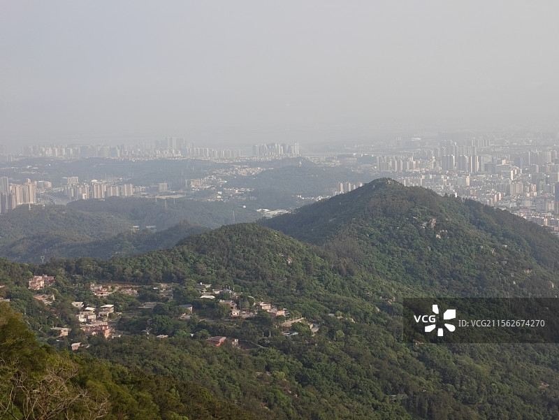 泉州清源山南台岩俯瞰城市风光图片素材