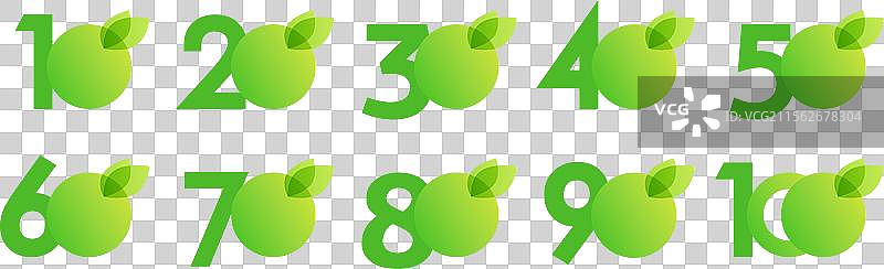 春夏绿色数字系列图片素材