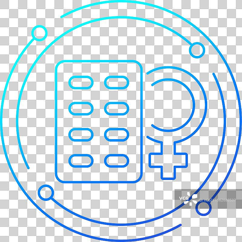 雌激素治疗图标与药丸线性设计图片素材