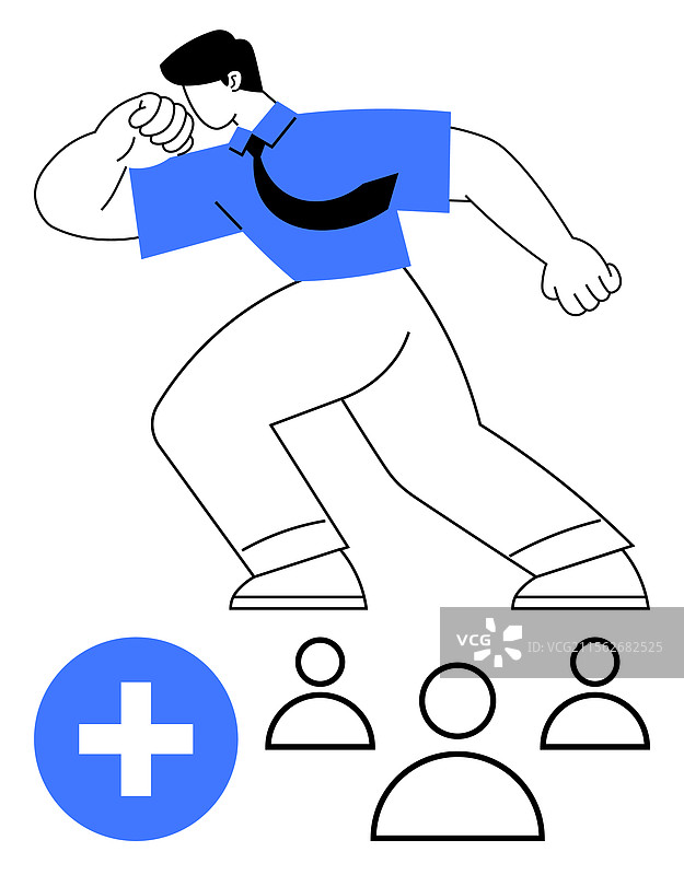 自信的领导者制定战略以增强团队实力图片素材