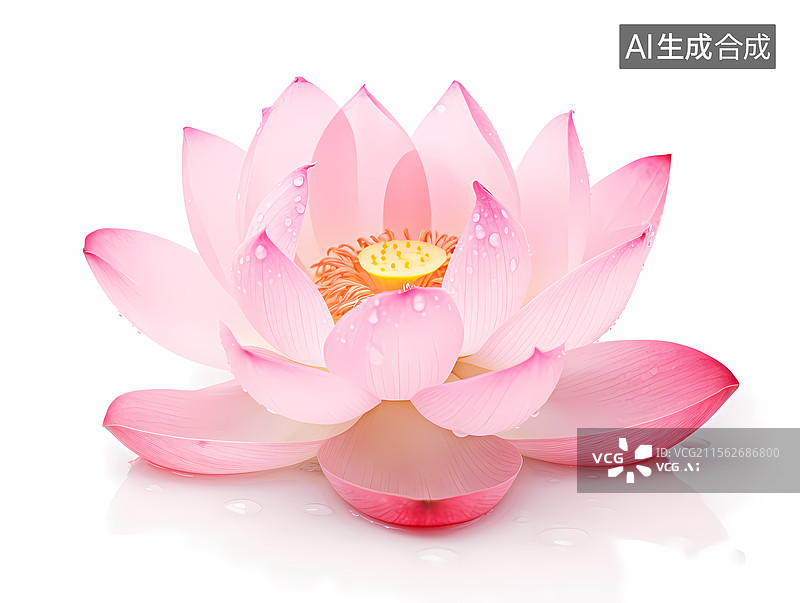 【AI数字艺术】粉红色莲花特写图片素材