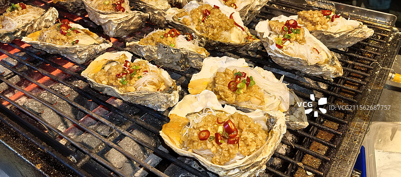 烤生蚝 粉丝生蚝图片素材