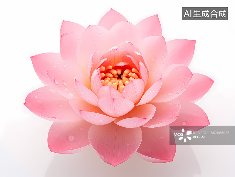 【AI数字艺术】粉红色莲花特写图片素材