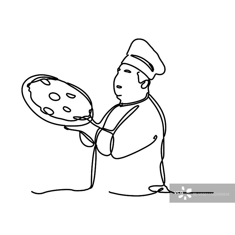 意大利美食厨师吉祥物，擅长烹饪的大厨图片素材