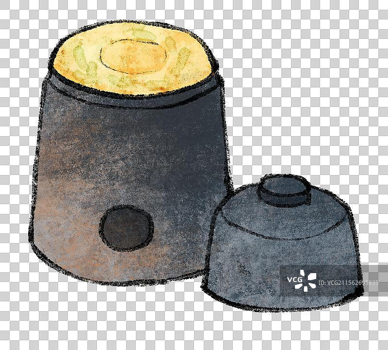 山西晋城美食国风插画-小米煎饼图片素材