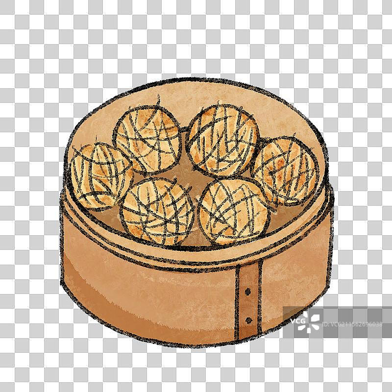 山西晋城美食国风插画-毛头丸图片素材