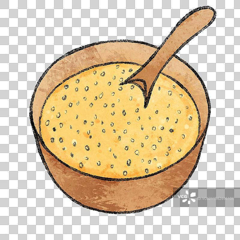 山西晋城美食国风插画-小米粥图片素材