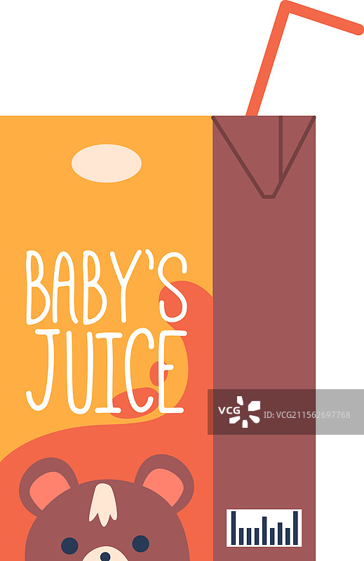 婴儿果汁包装与吸管图片素材
