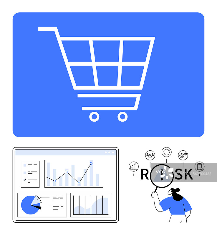 分析购物车数据与风险评估图片素材