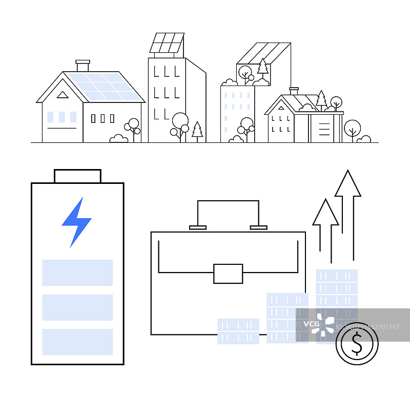 可再生能源与商业增长概念图片素材