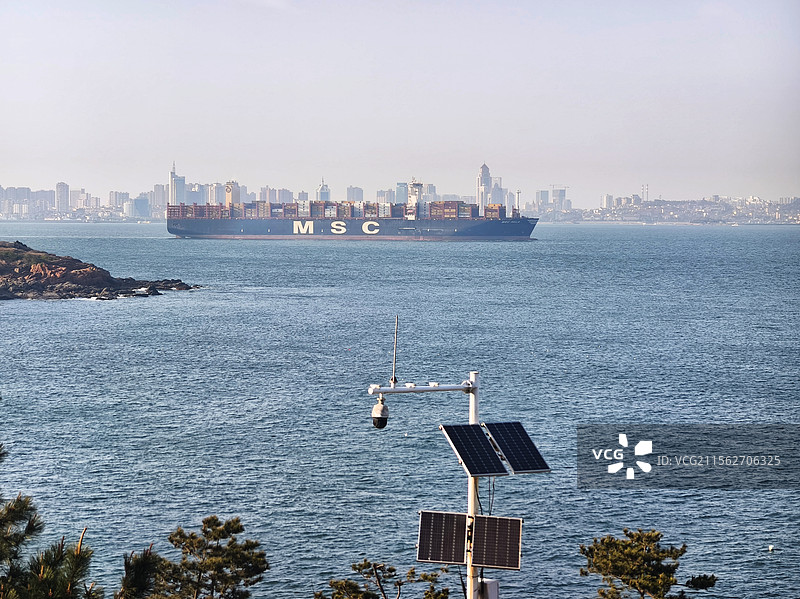 货船离港图片素材