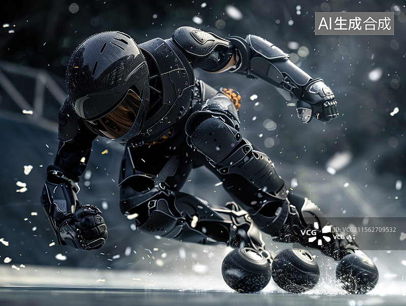 【AI数字艺术】飞奔的机器人图片素材