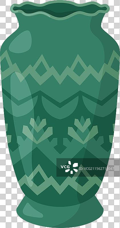 彩色陶瓷花瓶，古董花卉图案图片素材