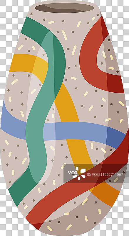 彩色陶瓷花瓶，古董花卉图案图片素材