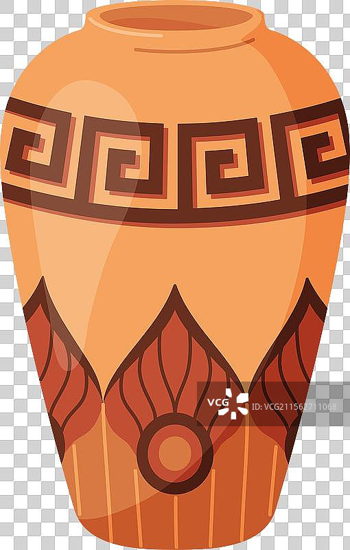 彩色陶瓷花瓶，古董花卉图案图片素材