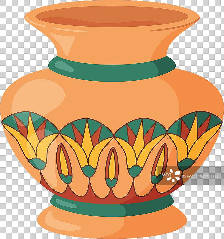 彩色陶瓷花瓶，古董花卉图案图片素材