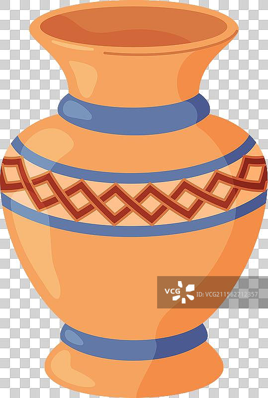 彩色陶瓷花瓶，古董花卉图案图片素材