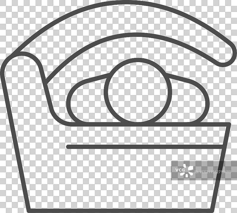 横向日光浴室线条轮廓图标图片素材