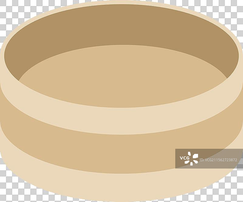 空的木制寿司米碗平面图像图片素材