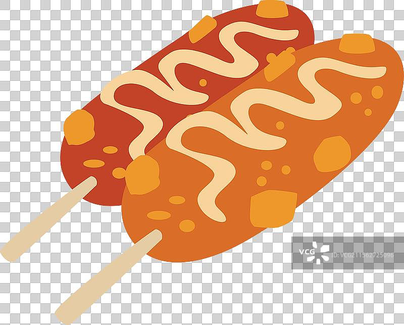 韩式玉米热狗配芥末图片素材