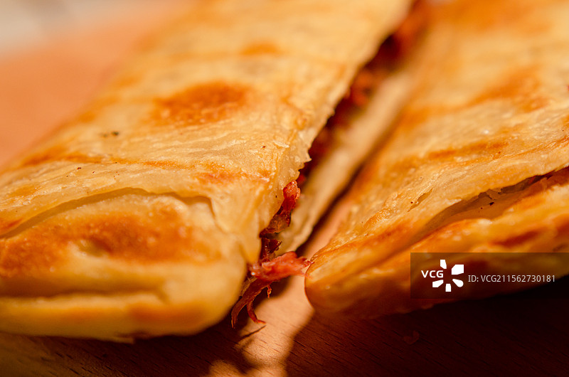 河北著名小吃，河间驴肉火烧图片素材