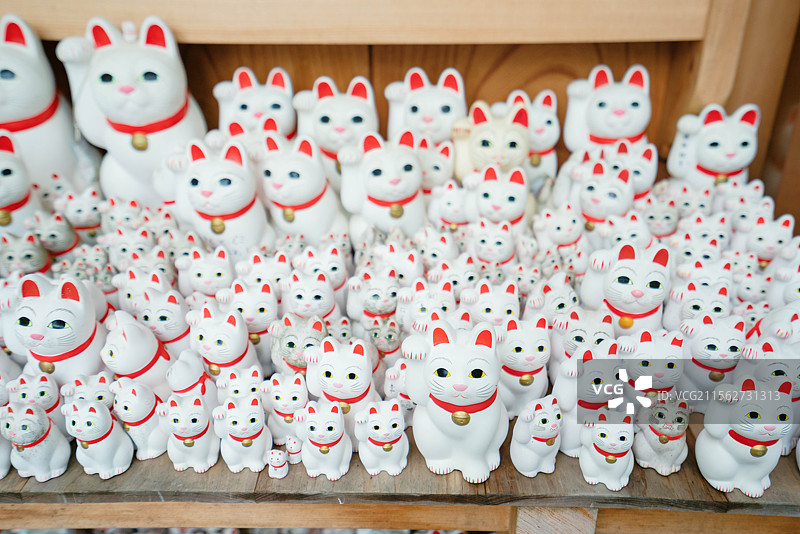 东京都世田谷区豪德寺，招财猫寺庙！图片素材