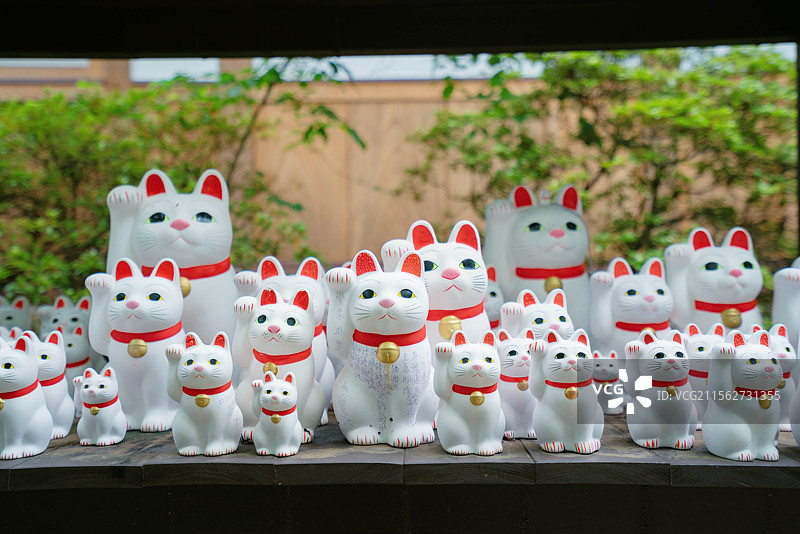 东京都世田谷区豪德寺，招财猫寺庙！图片素材