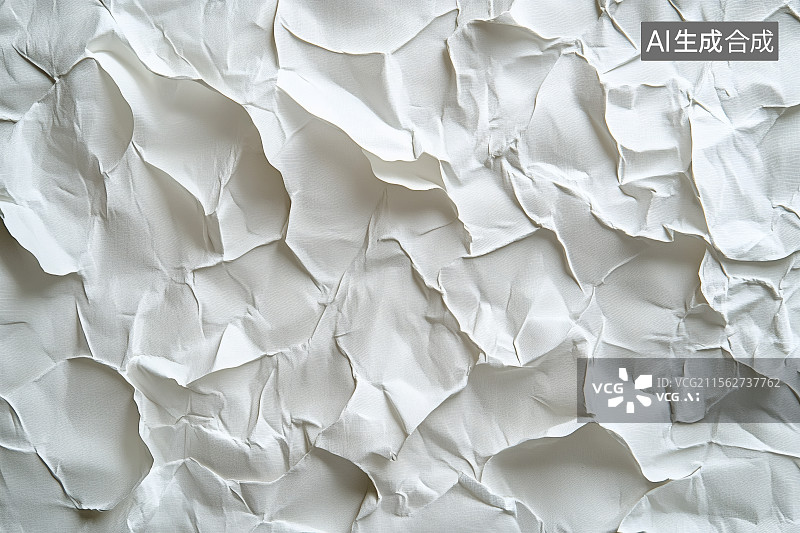 【AI数字艺术】白色的，褶皱的纸张图片素材