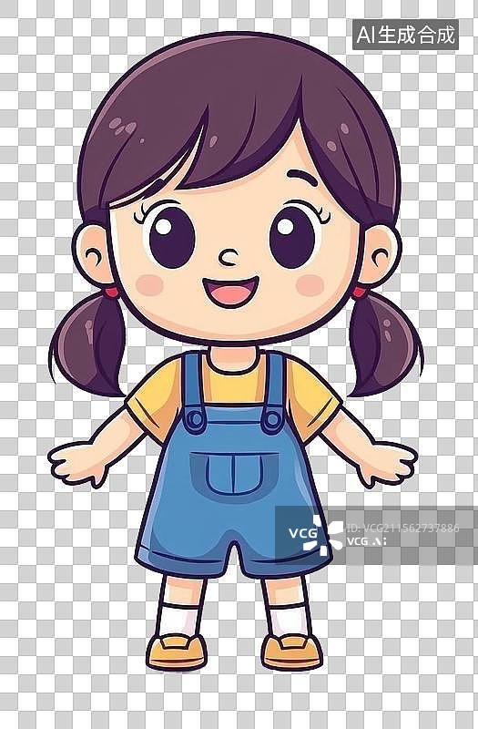 【AI数字艺术】可爱的小女孩免扣素材图片素材